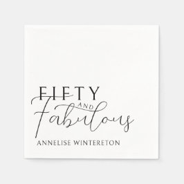 Guardanapo De Papel Modern Fifty and Fabulous 50th Birthday Party