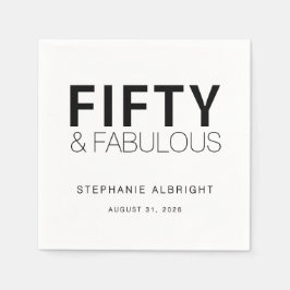 Guardanapo De Papel Modern Fifty and Fabulous Bold 50th Birthday Party