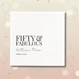 Guardanapo De Papel Modern Fifty and Fabulous Bold 50th Birthday Party