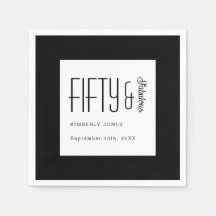 Modern Fifty and Fabulous Bold 50th Birthday Party