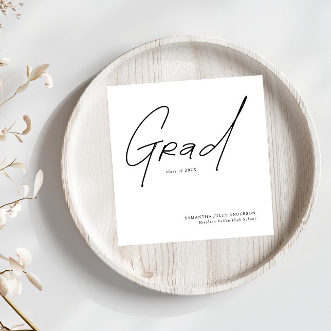Guardanapo De Papel Modern Grad Script Typography Graduation (Criador carregado)