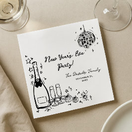Guardanapo De Papel Modern Hand Drawn New Year's Eve Party 