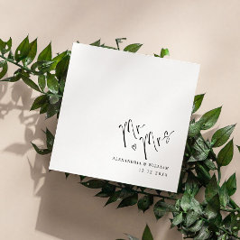 Guardanapo De Papel Modern Hand Lettered Mr and Mrs Wedding