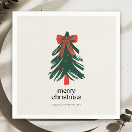 Guardanapo De Papel Modern Merry Christmas Painting Tree Holiday