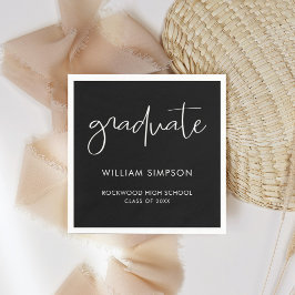 Guardanapo De Papel Modern Minimal Black & White Graduate 