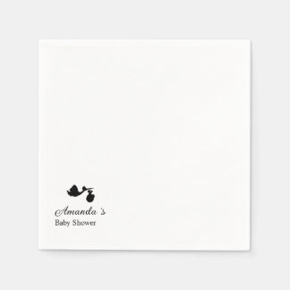 Guardanapo De Papel Modern & Minimalist Stork Silhouette Baby Shower
