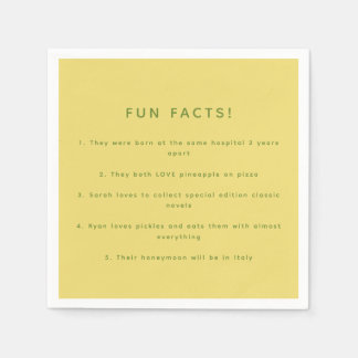 Guardanapo De Papel Modern Minimalistic Lemon Yellow Wedding Fun Facts