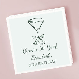 Guardanapo De Papel Modern Mint Cheers to 30 anos Aniversário Napkins