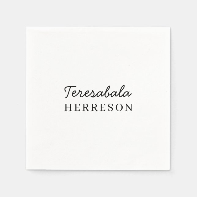 Guardanapo De Papel Modern Neutral Monogram Design (Frente)