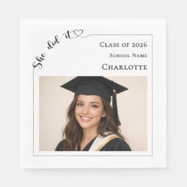 Guardanapo De Papel Modern photo She did it Graduation Party luncheon