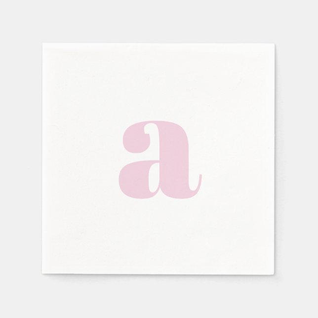 Guardanapo De Papel Modern Pink Monogram Napkins (Frente)