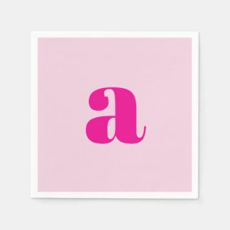 Guardanapo De Papel Modern Pink Monogram Napkins