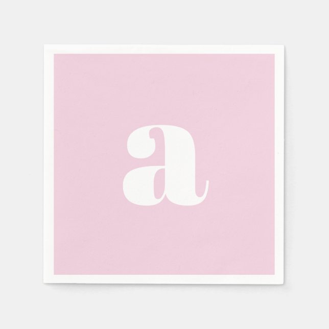 Guardanapo De Papel Modern Pink Monogram Napkins (Frente)
