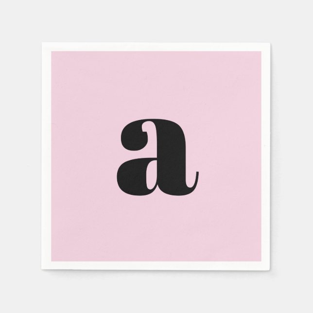 Guardanapo De Papel Modern Pink Monogram Napkins (Frente)