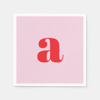 Guardanapo De Papel Modern Pink Monogram Napkins