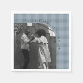 Guardanapo De Papel Modern Rustic Plaid Holiday Napkins Personalized