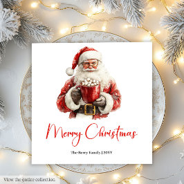 Guardanapo De Papel Modern Santa Claus Simple Script Font Dinner Xmas