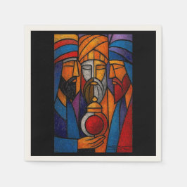Guardanapo De Papel Modern Stained Glass Three Wise Men