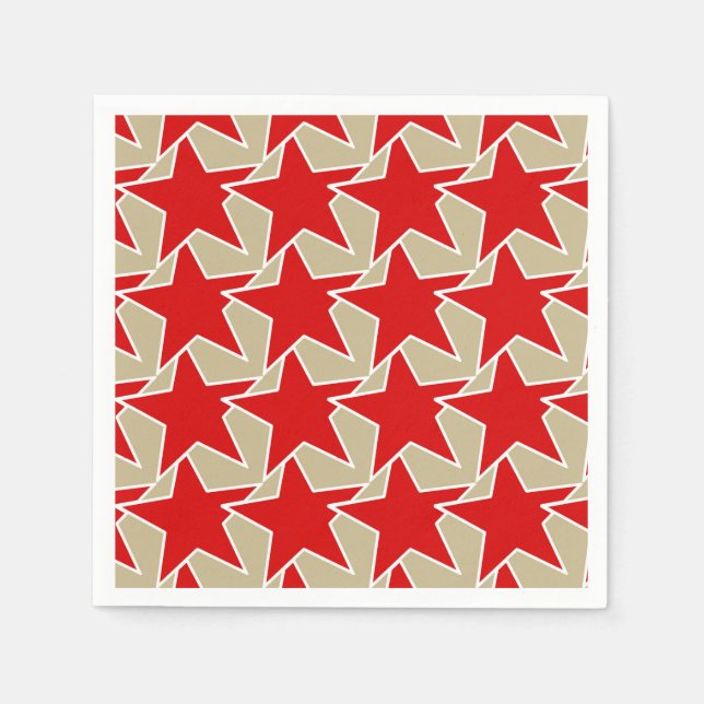 Guardanapo De Papel Modern Star Geométrico - vermelho profundo e estic (Frente)