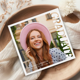 Guardanapo De Papel Modern Typography Graduate Photo Graduation 