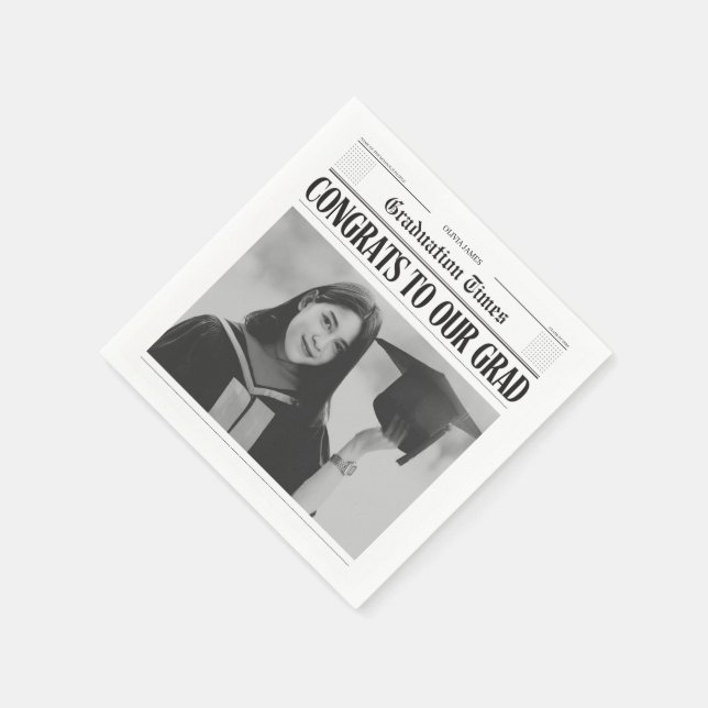 Guardanapo De Papel Modern unique funny photo newspaper graduation (Canto)