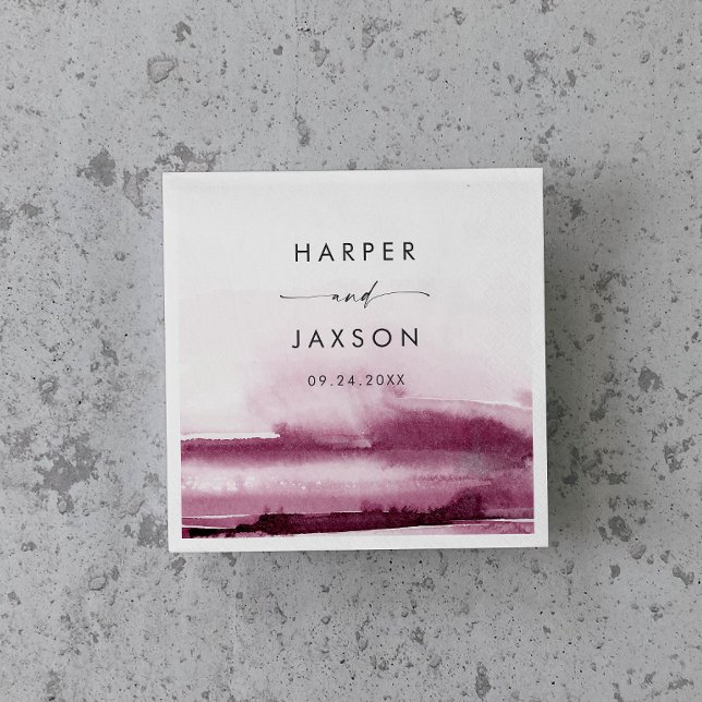 Guardanapo De Papel Modern Watercolor | Casamento Vermelho Nápoles (Criador carregado)