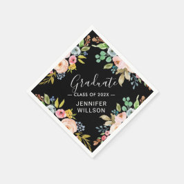 Guardanapo De Papel Modern Watercolor Classe Floral de Festas de forma