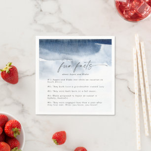 Guardanapo De Papel Modern Watercolor Fatos Azuis De Casamento Napki
