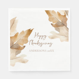 Guardanapo De Papel Modern Watercolor Leaf Thanksgiving