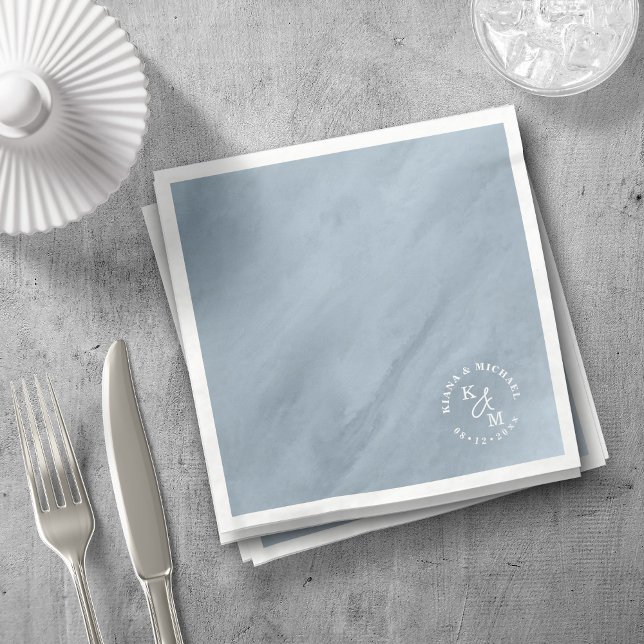 Guardanapo De Papel Modern Watercolor Wedding Dusty Blue ID816 (Criador carregado)