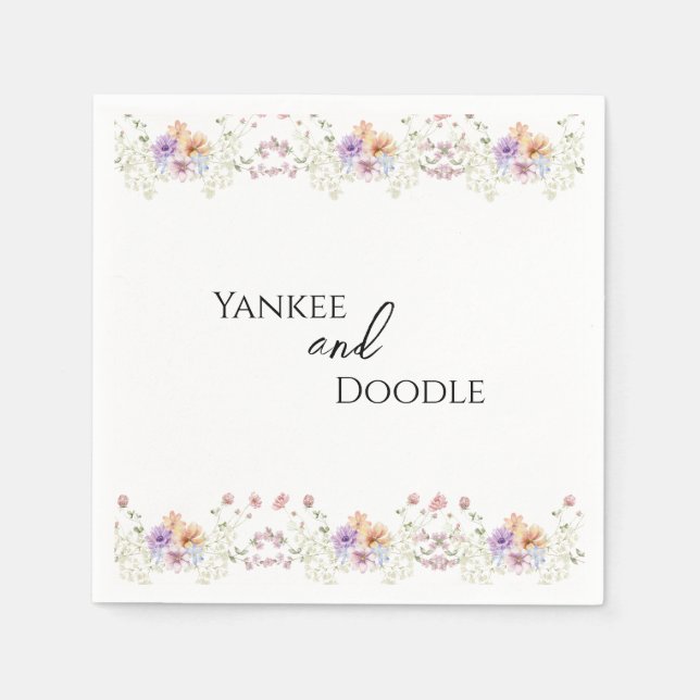 Guardanapo De Papel Modern wildflowers spring wedding (Frente)