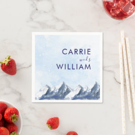 Guardanapo De Papel Modern Winter Mountain Pattern Wedding