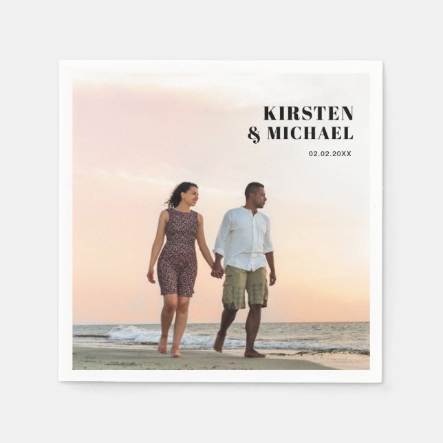 Guardanapo De Papel Moderne Foto Hochzeitskarte  Einladung (Frente)