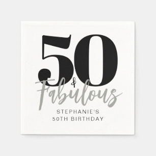 Guardanapo De Papel Moderno 50 e Fabuloso Aniversário de 50 Anos