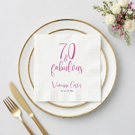 Guardanapo De Papel Moderno 70 e Fabuloso Nome Data 70º Aniversário