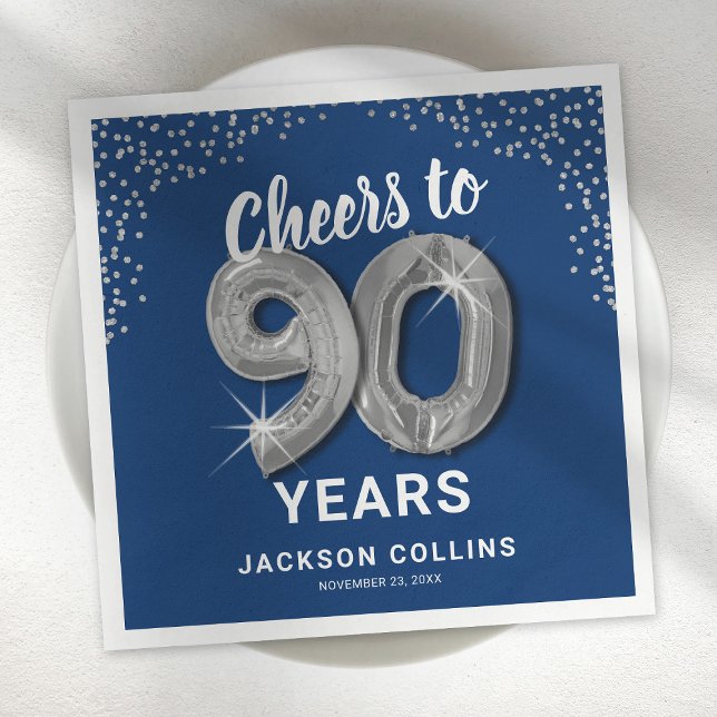 Guardanapo De Papel Moderno anima 90 anos Adulto Aniversário Napkins (Criador carregado)