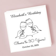 Moderno B&W Alegra-se a 30 anos Aniversário Napkin