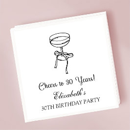 Guardanapo De Papel Moderno B&W Alegra-se a 30 anos Aniversário Nápole