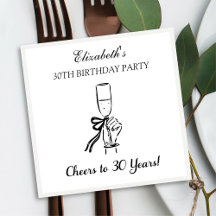 Moderno B&W Alegra-se a 30 anos Aniversário Nápole