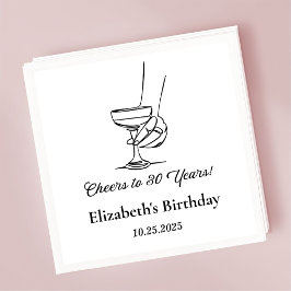 Guardanapo De Papel Moderno B&W Alegra-se a 30 anos Aniversário Nápole