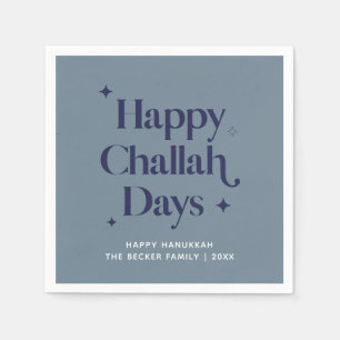 Guardanapo De Papel Moderno Blue Happy Challah Days Hanukkah