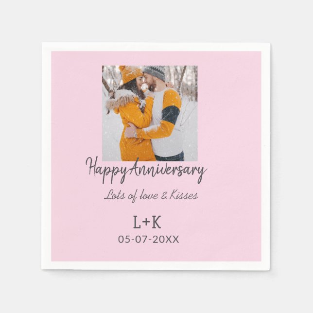 Guardanapo De Papel Moderno Boho feliz aniversário adicione nome data  (Frente)