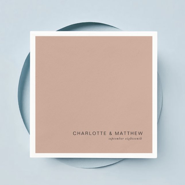 Guardanapo De Papel Moderno chocolate-claro-castanho (Customer specific, beautiful, modern, minimal, light-chocolate-brown, wedding napkins.)