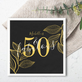 Guardanapo De Papel Moderno Cinquenta & Fabuloso Preto & Dourado