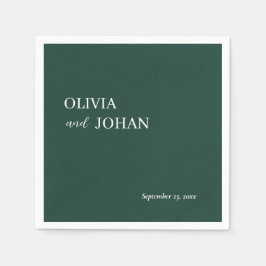 Guardanapo De Papel Moderno e minimalista simples | Casamento Emerald