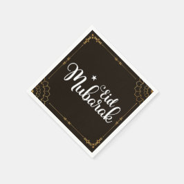 Guardanapo De Papel Moderno Eid Mubarak Black Eid Napkins