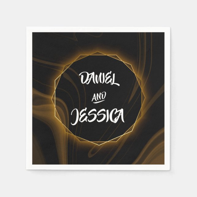 Guardanapo De Papel Moderno Elegante Leve de Ouro Quic (Frente)