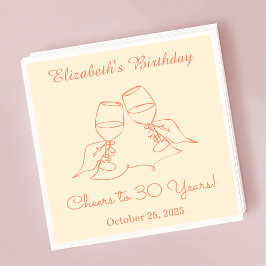 Guardanapo De Papel Moderno Elegante Saúde aos 30 anos Aniversário Nap