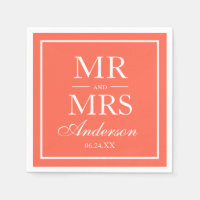 Moderno Elegante Sr. e Sra. Coral Wedding