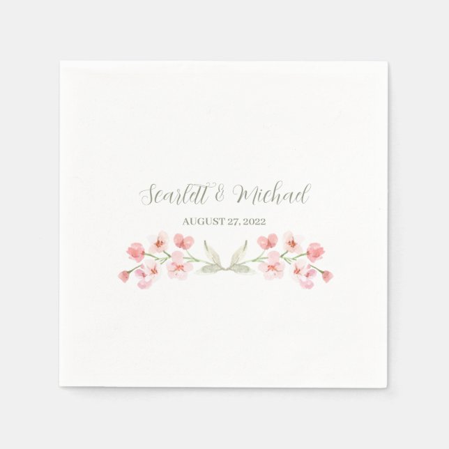 Guardanapo De Papel Moderno Elegante Terrestre Floral (Frente)